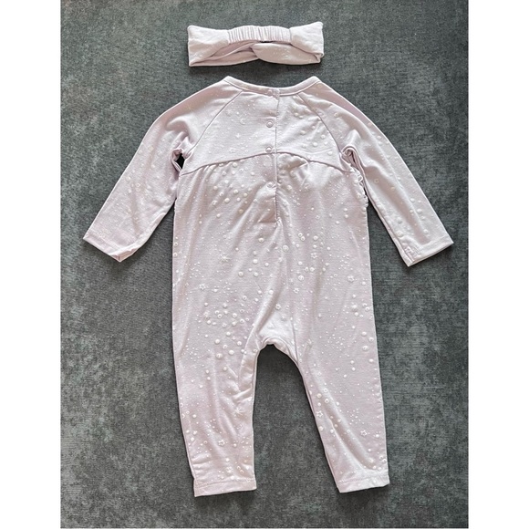 NWT Jessica Simpson Purple Coverall and Headband Set Size 12 Months - Picture 5 of 6